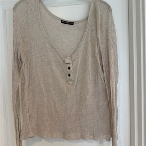 Brandy Melville Cream Long Sleeve Top